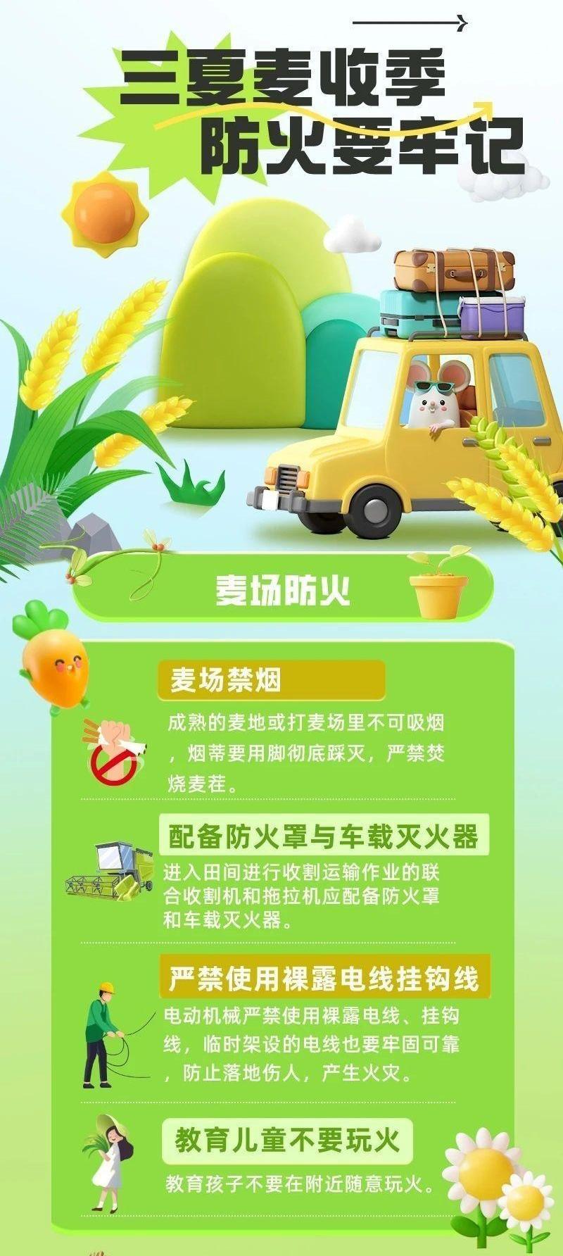 慶陽消防溫馨提示：“三夏”麥?zhǔn)占?防火要牢記