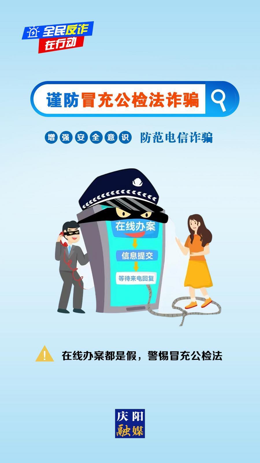 【微海報(bào)】全民反詐在行動(dòng)丨在線辦案都是假，警惕冒充公檢法